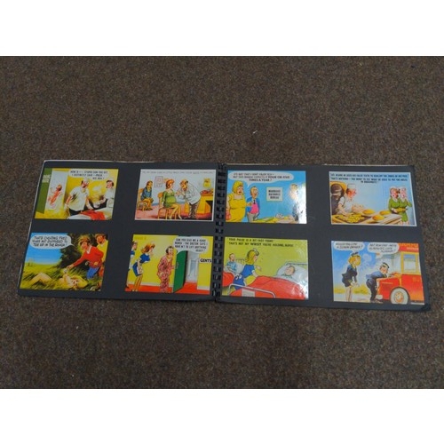 387 - Scrap book full of saucy seaside humour postcards (45+)