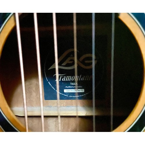 466A - LAG Tramontane T66A parlour size acoustic Guitar in excellent condition. With luxury lined quality R... 