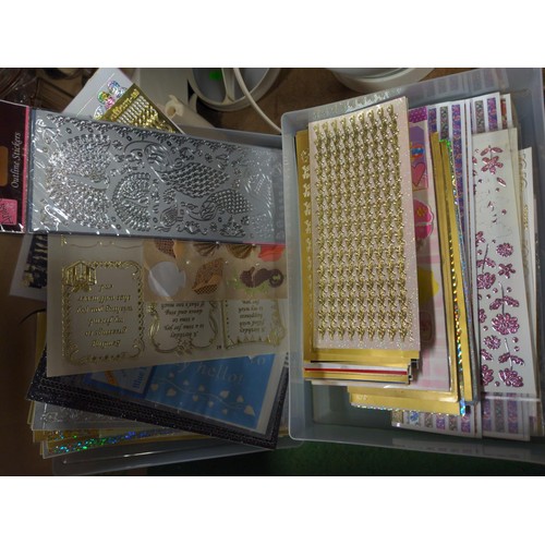 141 - Box of card making items inc cut outs and decoration