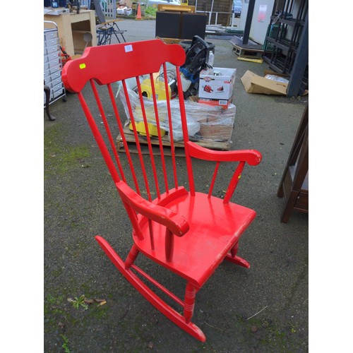 238 - Red painted rocking chair