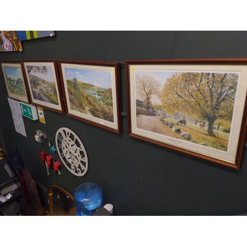 263 - David Young signed prints x 4 Inc Burrator reservoir, Widecombe on the moor, Autumn lane Dartmoor an... 