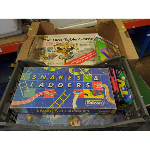 79 - Vintage boards games inc. snakes and ladders, bird table game, tv trivia etc.