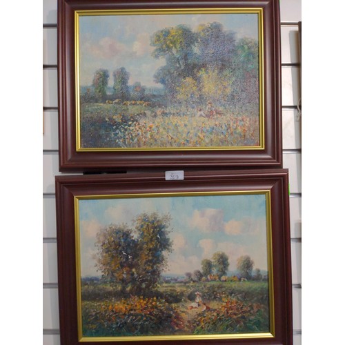 269 - Two impressionistic style landscape oil on canvas'. 50cm x 40cm