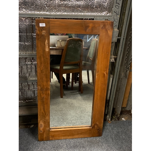 710 - Solid pine framed mirror. W56 L101cm