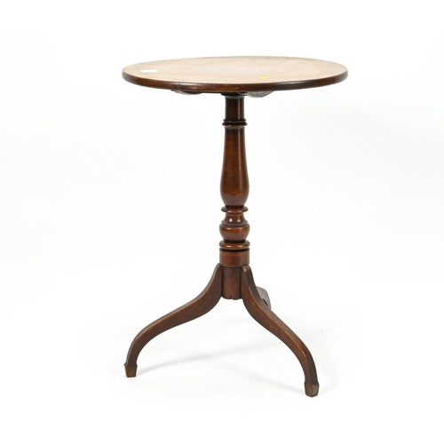 415 - Mahogany pedestal tilt top table. D51cm H72cm