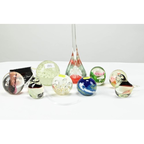 295 - Ten assorted glass paperweights