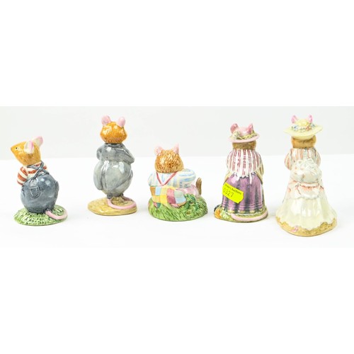 309 - Five Royal Doulton Bramley Hedge figures inc. Poppy Eyebright, Old Mrs. Eyebright, Dusty Dogwood, Wi... 