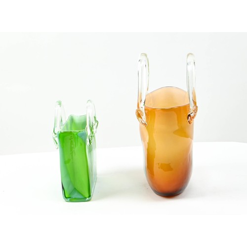 333 - Two Lauguna art glass handbags, height of tallest 25cm