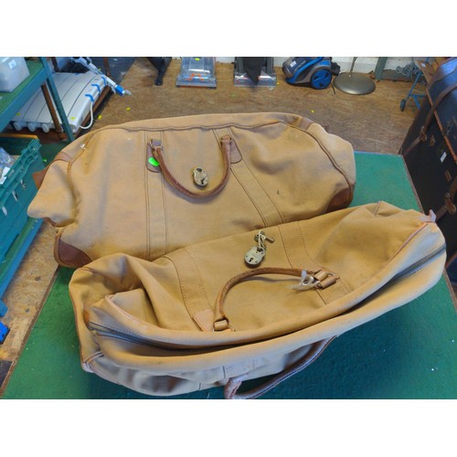 155 - Two vintage canvas holdalls/bags  