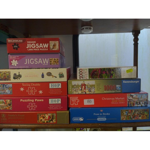 193 - 10 x 1000 piece jigsaws inc. Gibbons and Ravensburger