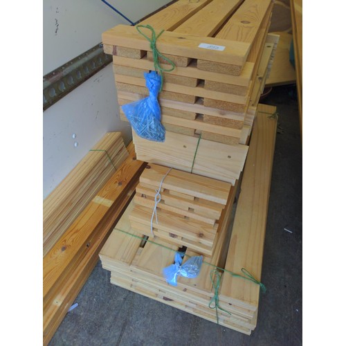 222 - Four wooden shelf units, ideal for shed or garage