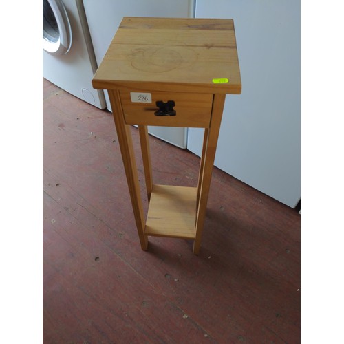 226 - Small pine one drawer plant stand 26 x 25 x 74cm 