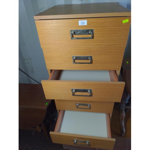 230 - Pair of 3 drawer bedside units with metal handles