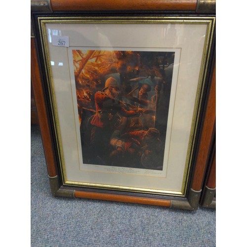 267 - Mark Churms, four framed signed limited edition prints of C19th battle scenes 45 x 54cm