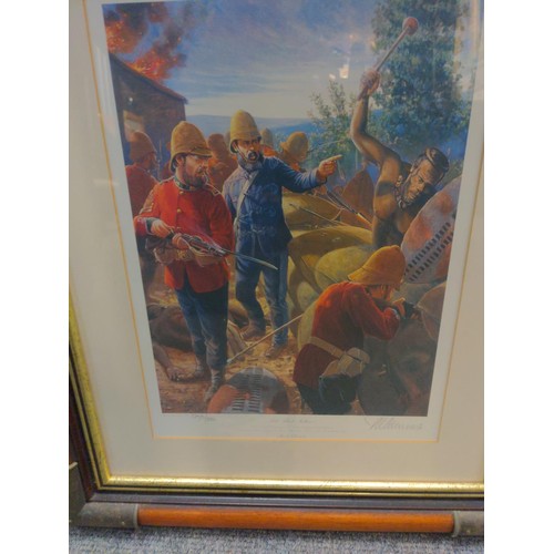 267 - Mark Churms, four framed signed limited edition prints of C19th battle scenes 45 x 54cm