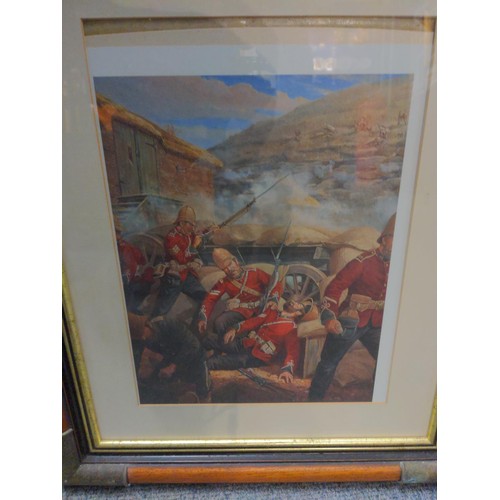 267 - Mark Churms, four framed signed limited edition prints of C19th battle scenes 45 x 54cm