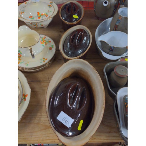 546 - Three French 'La Bourguignonne' stoneware lidded oven dishes