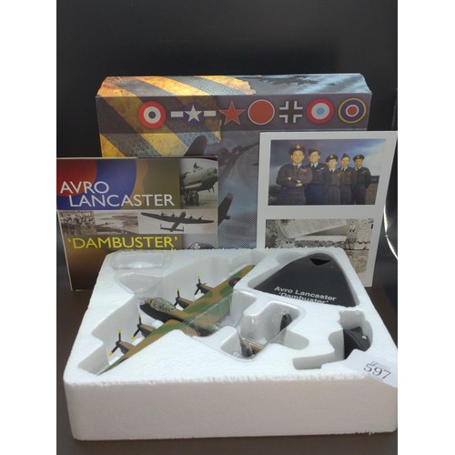 597 - Avro Lancaster Dam Buster airplane with booklet and box