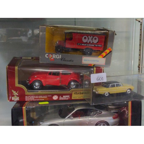 601 - Boxed and loose scale models, die cast Corgi and Maisto.