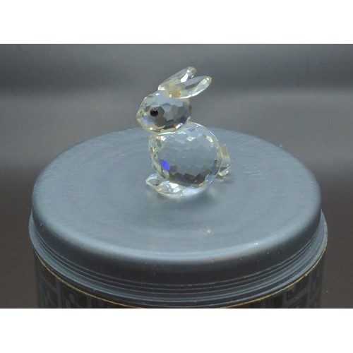 608 - Boxed Swarovski Rabbit plus two paperweights.