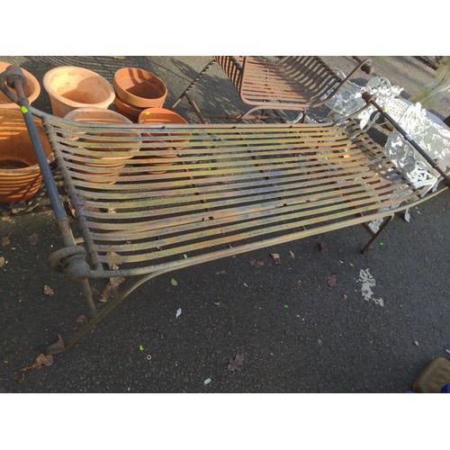 65 - Wrought iron 3 seater garden bench 180 x 71 x 65cm