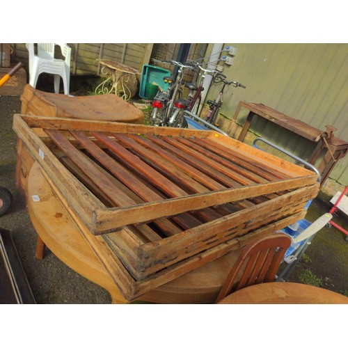 85 - 3 large wooden bakers trays 110 x 68 x 6cm 