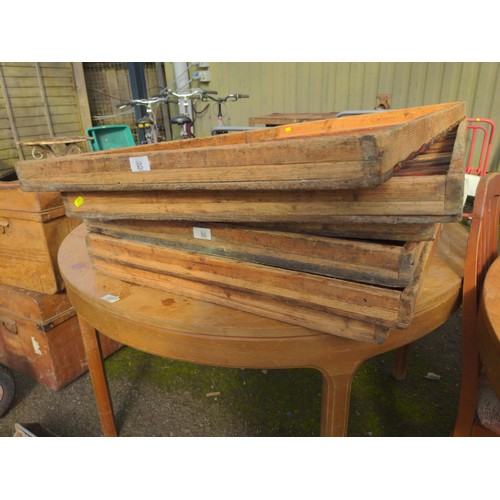 85 - 3 large wooden bakers trays 110 x 68 x 6cm 