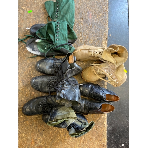 99 - Five pair of military boots and shoes. Mainly size 7 