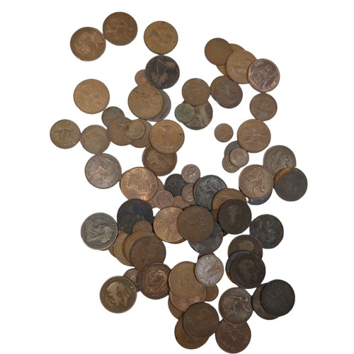 739 - Tub of pennies, gross weight including tub 8.9kg