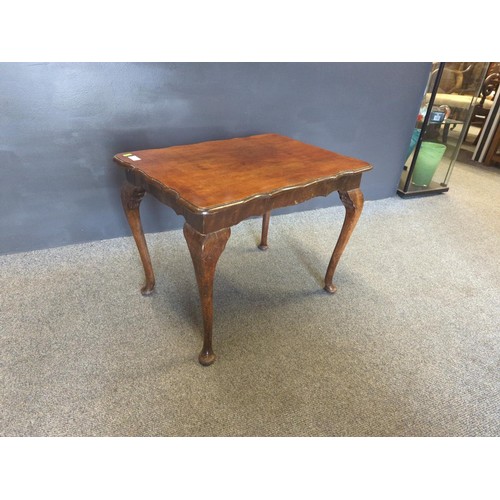 375 - Small mahogany occasional table with cabriole legs.W 64 x D 46 H 49