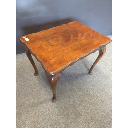 375 - Small mahogany occasional table with cabriole legs.W 64 x D 46 H 49