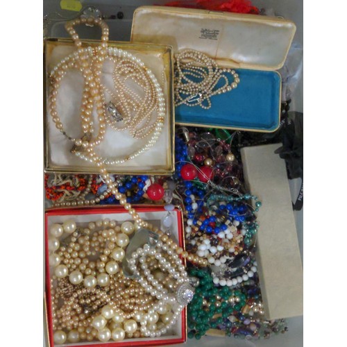 566 - Crate of costume jewellery