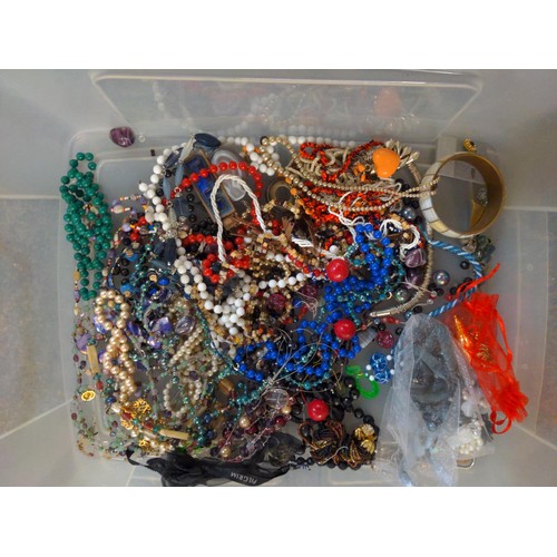 566 - Crate of costume jewellery