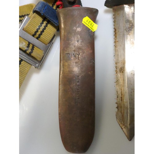 743 - Royal Navy issued diving knife, by Hopkinson & Nowill, NS  no 4220 99 523 9744, with m... 