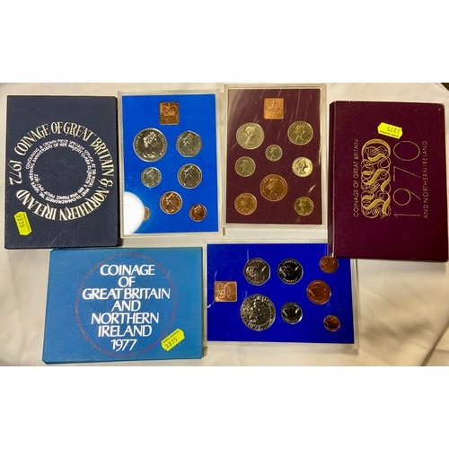 733 - Three Royal Mint coins sets, including 1970, 1972 and 1977