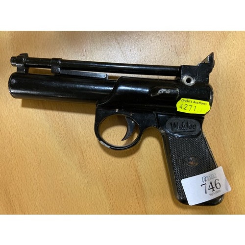 746 - Webley & Scott Ltd. air pistol 'Junior' model mark II .177 cal, numbered 963 and 5357, with orig... 