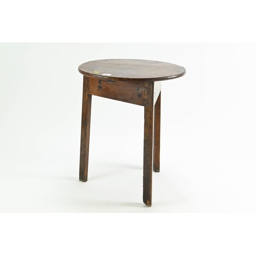 39 - Pine topped cricket table 53cm diameter, 64 cm height,