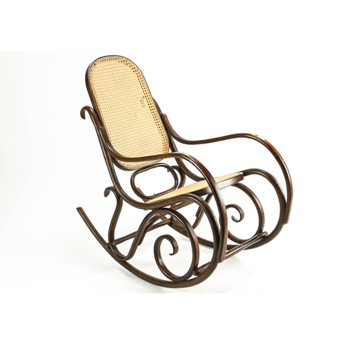 80 - Bentwood rattan cane rocking chair height 100 cm