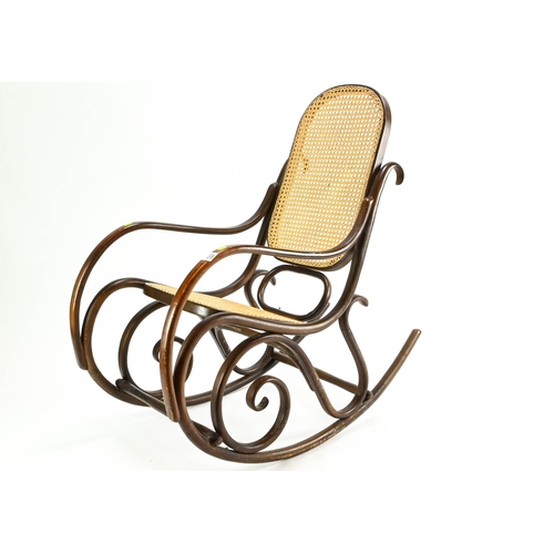 80 - Bentwood rattan cane rocking chair height 100 cm