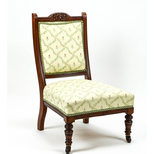 82 - Edwardian castor fronted low bedroom chair