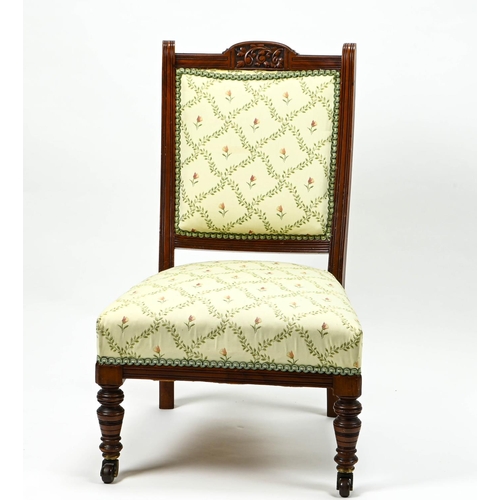 82 - Edwardian castor fronted low bedroom chair