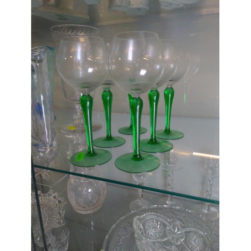 301 - Assorted glass ware inc, candle holders, celery glass etc..,