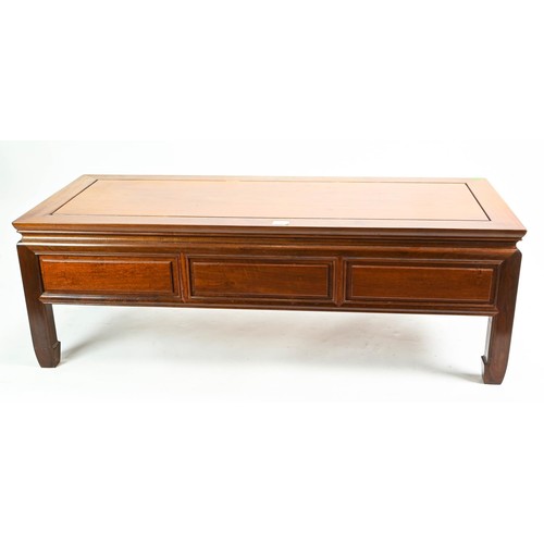 101 - Mahogany coffee table with three drawers L122 x D50 x H41cm