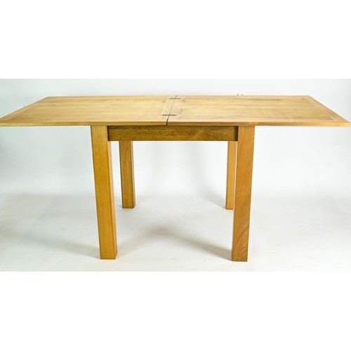 63 - Modern pale oak extending dining table, un-extended L85 x D85 x H77cm