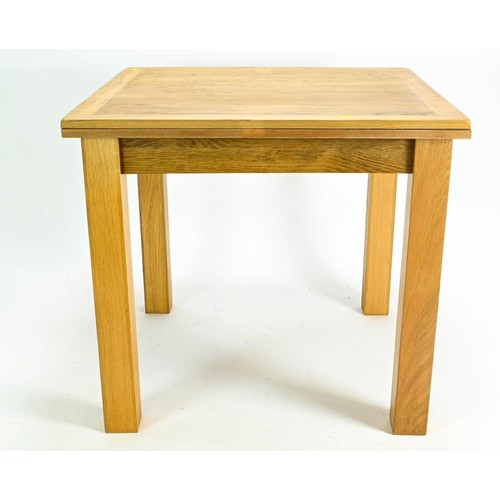 63 - Modern pale oak extending dining table, un-extended L85 x D85 x H77cm