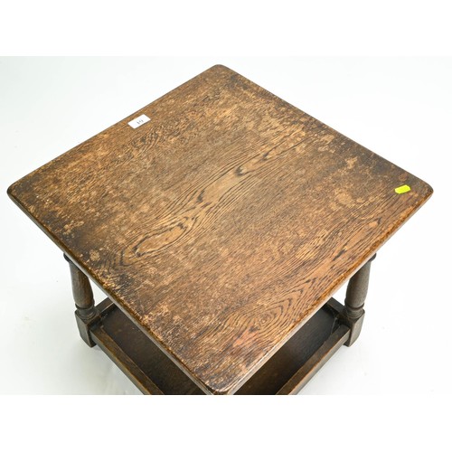 64 - Low oak occasional table with lower shelf L51 X D51 X H54cm