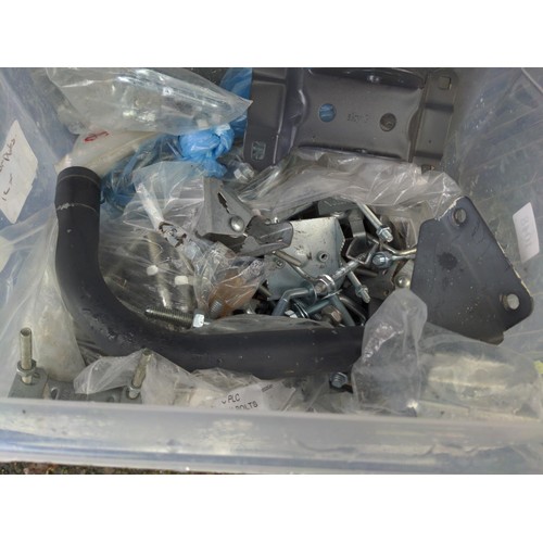 1048 - Plastic tub of fixings Inc ariel brackets Etc..