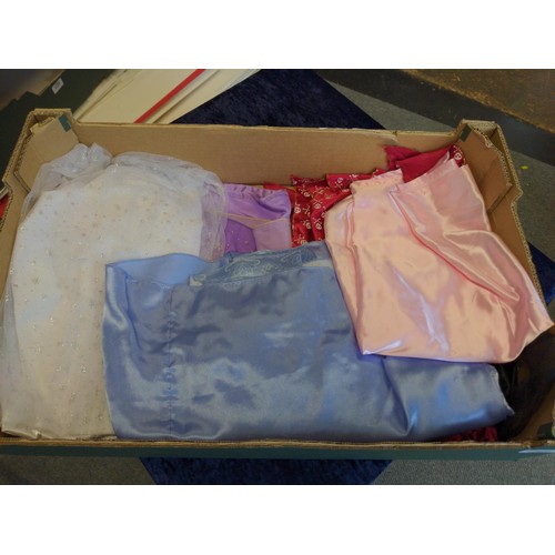 1269 - Small box of 7 x children's fancy dress items Inc, Princess dress 4-7 years, clock dress 9-10 years,... 