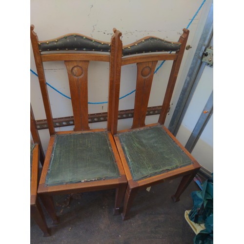 1326 - 4 x oak framed dining chairs 