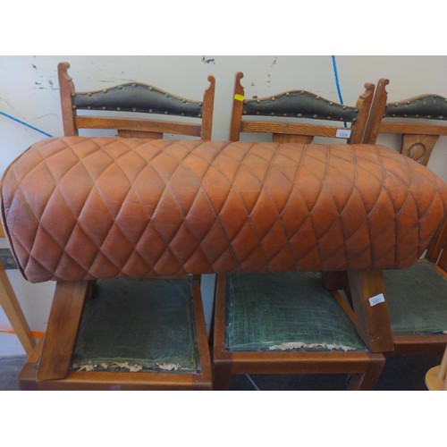 1327 - Leather foot stool/stool 87 x 32 x  47cm ideal for project!